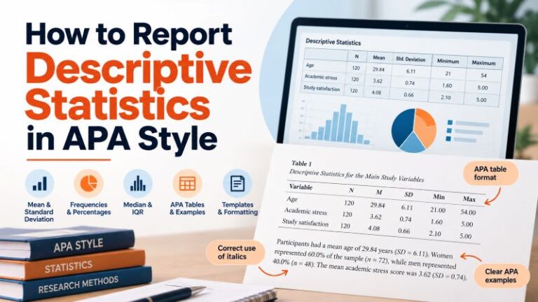 how to report descriptive statistics in apa style